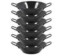 Menax - Paellera Honda Mini - Acero Vitrificado Antiadherente - Diámetro 16 cm - Set de 6