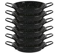 Menax - Paellera Mini - Acero Vitrificado - Set de 6 - Diámetro 16 centímetros - 1 Ración