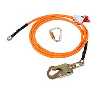 MENAYODA Kit de línea de Hilo de Acero con mosquetón de Triple Bloqueo, núcleo de Alambre de Acero de 12 mm, cordón Ajustable para protección contra caídas, árboles de árboles (12 mm x 3 m)