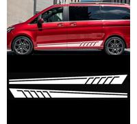 MenDaOLv Auto Pegatinas de Calcomanías Body Stripe Lateral,para Mercedes Benz Vito V Class W447 V260 Viano WV639 Auto gráfico decoración del Cuerpo Accesorios Puerta Lateral Falda calcomanías.,Red