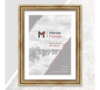Mende Frames Marco de fotos antiguo 30 x 30 cm, color dorado, marco de fotos de madera, marco de fotos barroco dorado, fabricado en Alemania I V450