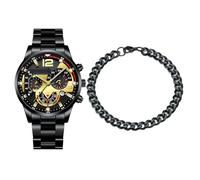 Menderas de Acero Inoxidable, Relojes de fantasía para Hombres, Reloj Casual - Calendario de ., Negro, Se référer au descriptif, Consulte la descripción