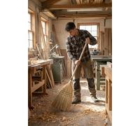 Mendi Escoba de Mijo Natural, Fabricada aqui, la de Toda la Vida, Mide 145 cm, Ideal para Todos, la Escoba Que seguimos fabricando Durante Cuatro Generaciones en Navarra.