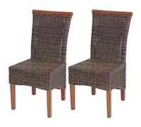 Mendler 2 x Silla de Comedor Savona, Silla, ratán ~ sin cojín