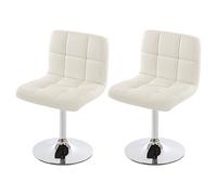 Mendler 2 x Silla de Comedor Silla Silla Kavala Piel sintética Cromo ~ Color Blanco