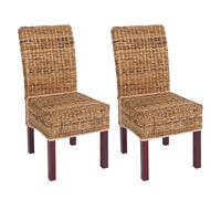 Mendler 2x Silla de Comedor Wicker Chair Backrest M69 Chair Bali Banana Braid Modern Style
