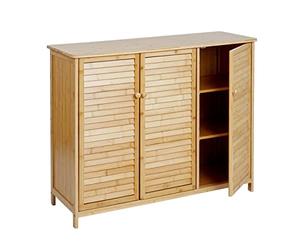Mendler Aparador HWC-B18AM 3 puertas bambú 81 x 97 x 34 cm