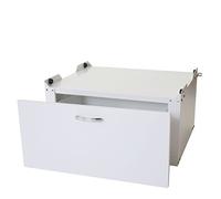 Mendler Armario para lavadora HWC-E50, pedestal elevador, cajón, 33 x 61 x 52 cm, color blanco