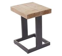 Mendler Asiento Taburete HWC Cortex-A15, Taburete, reposapiés Madera Madera de Abeto, Rústico Maciza 48 x 36 x 32 cm