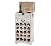 Mendler Botellero Lucan T323, Botella Estantería para 20 Botellas, 94 x 48 x 31 cm, de Shabby Look, Vintage ~ Color Blanco