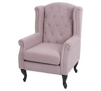 Mendler Chesterfield - Sillón de relax, impermeable, tela y textil, color rosa claro sin otomana