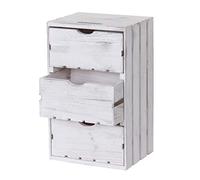 Mendler - Cómoda HWC de C62, cajón - Cómoda de madera Cofre, Shabby Look Vintage, 3 cajones 53 x 32 x 26 cm ~ color blanco