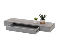 Mendler Estantería de pared HWC-H37, estante flotante de pared, estante colgante, cajón de madera maciza, 8 x 80 x 25 cm, gris, Shabby