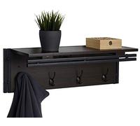 Mendler HWC-A27 - Perchero de pared (4 ganchos, 24 x 75 x 24 cm, estructura 3D), color marrón oscuro