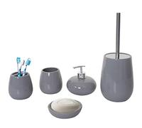 Mendler HWC-C72AM - Juego de baño (5 piezas, cerámica), color gris