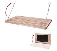 Mendler HWC-H48 - Mesa plegable de pared con pizarra, plegable de madera maciza, 100 x 50 cm