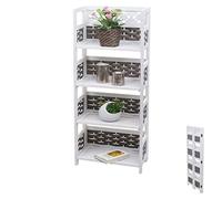 Mendler HWC-K86 - Estantería (Madera, 110 cm, Trenzado), Color Blanco