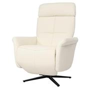 Mendler HWC-L10 - Sillón de relax (función de reclinación, giratorio), color crema y blanco