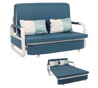 Mendler HWC-M83 - Sofá cama (130 x 185 cm), color azul oscuro