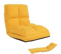 Mendler HWC-N45 - Sillón plegable (estructura de acero, terciopelo, función de sueño), color amarillo