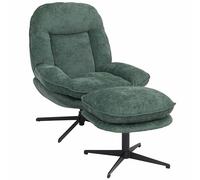 Mendler HWC-P32 - Sillón de relax con taburete (370 g/m²), color verde