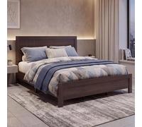 Mendler HWC-P44 - Estructura de cama doble con somier, 180 x 200 cm, aspecto de nogal