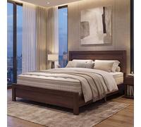Mendler HWC-P44 - Marco de cama doble con somier, 160 x 200 cm, aspecto de nogal