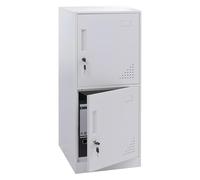 Mendler HWC-P63 - Taquilla (2 puertas, 90 x 38 x 45 cm, acero), color blanco
