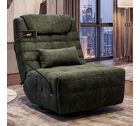 Mendler HWC-P92 - Sillón de relax para TV, giratorio, función inclinable, soporte para teléfono móvil, tela chenilla (260 g/m²), color verde