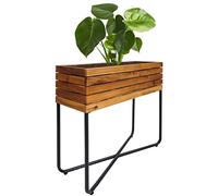 Mendler Jardinera HWC-L25, 60 x 62 x 22 cm, madera de acacia, color marrón | Macetero rectangular con certificado FSC®