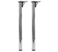 Mendler Juego de 2 patas de mesa HWC-H34, para escritorio, mesa de comedor, plegable, 72 cm, aspecto de acero inoxidable