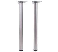 Mendler Juego de 2 patas de mesa HWC-H36 para escritorio, mesa de comedor, estructura de mesa, 73 cm, aspecto de acero inoxidable