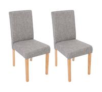 Mendler Juego de 2 sillas Littau - Textil, gris, patas claras | Silla de comedor, silla de cocina