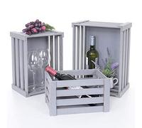 Mendler Juego de 3 caja de madera HWC de C56, cajón-estantería Deko Caja Organizador de fruta (Shabby Look Vintage