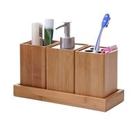 Mendler Juego de 4 piezas de baño HWC-B85 de bambú