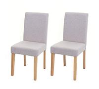 Mendler Littau - Juego de 2 sillas de comedor (tela, patas claras), color beige