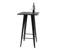 Mendler Mesa alta HWC-A73 con tablero de madera, 107 x 60 x 60 cm, color negro