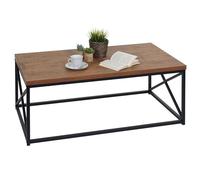 Mendler Mesa de centro HWC-A27, mesa de salón, mesa auxiliar, mesa auxiliar, mesa de sofá, estructura 3D de metal, 44 x 110 x 60 cm, aspecto de roble salvaje