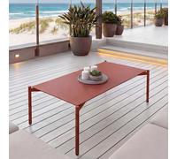 Mendler Mesa de jardín de aluminio HWC-O11, mesa de salón para exteriores de café de balcón, 105 x 65 cm - terracota