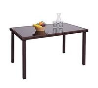 Mendler Mesa de polirratán HWC-G19, mesa de jardín, mesa de balcón, 120 x 75 cm, color marrón
