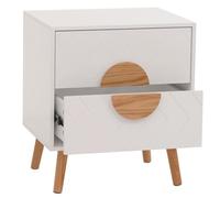 Mendler Mesita de noche HWC-N89 55 x 48 x 40 cm madera - blanco