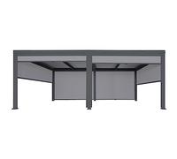 Mendler Pergola HWC-L41 de aluminio con 6 paredes laterales, cenador de láminas, estructura de metal estable de 8 cm, 3 x 6 m, antracita