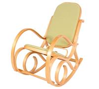 Mendler Rattan im Trend M41 - Mecedora Mueble (madera maciza, aspecto de roble, tela), color verde