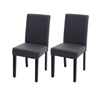 Mendler Silla de comedor Littau (piel sintética, 2 unidades), color gris mate