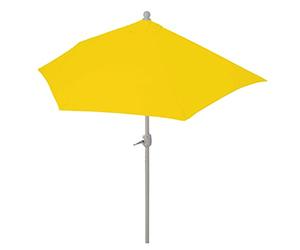 Mendler Sombrilla semicircular Parla para balcón, protección UV 50+, poliéster y aluminio, 3 kg, 270 cm, sin soporte, color amarillo