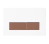 Mendorio Placa de Accionamiento WC, Compatible con Geberit, Sigma, UP300 y UP320, Función de Doble Descarga, Incluye Kit de Palanca y Marco. (Blanco Mate & Bronce Mate Botón)