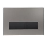 Mendorio Placa de Accionamiento WC, Compatible con Geberit, Sigma, UP300 y UP320, Función de Doble Descarga, Incluye Kit de Palanca y Marco. (Gris oscuro Mate & Negro Mate Botón)