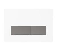 Mendorio Placa de Accionamiento WC, Compatible con Geberit, Sigma, UP300 y UP320, Función de Doble Descarga, Incluye Kit de Palanca y Marco. (Blanco Mate & Gris oscuro Mate Botón)