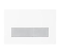 Mendorio Placa de Accionamiento WC, Compatible con Geberit, Sigma, UP300 y UP320, Función de Doble Descarga, Incluye Kit de Palanca y Marco. (Blanco Mate & Plata Mate Botón)