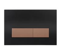 Mendorio Placa de Accionamiento WC, Compatible con Geberit, Sigma, UP300 y UP320, Función de Doble Descarga, Incluye Kit de Palanca y Marco. (Negro Mate & Bronce Mate Botón)